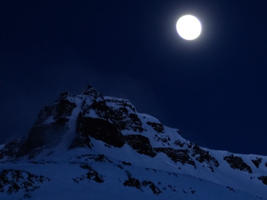 Sous le Regard Argenté de la Lune : L'Étreinte Magique des Alpes Enneigées